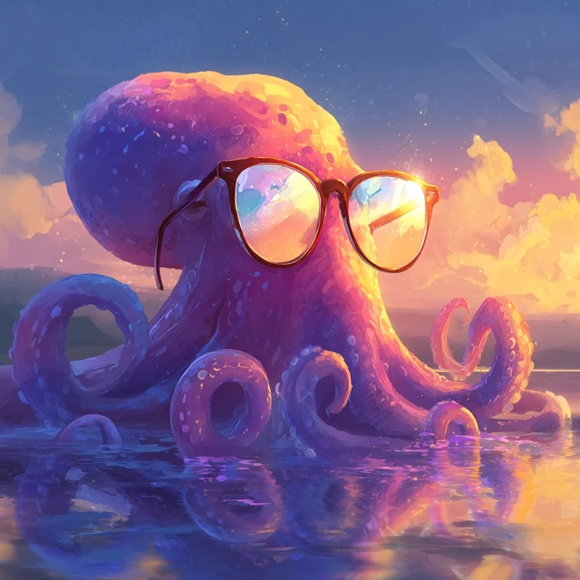 Cool Octopus in Sunglasses Ocean Illustration