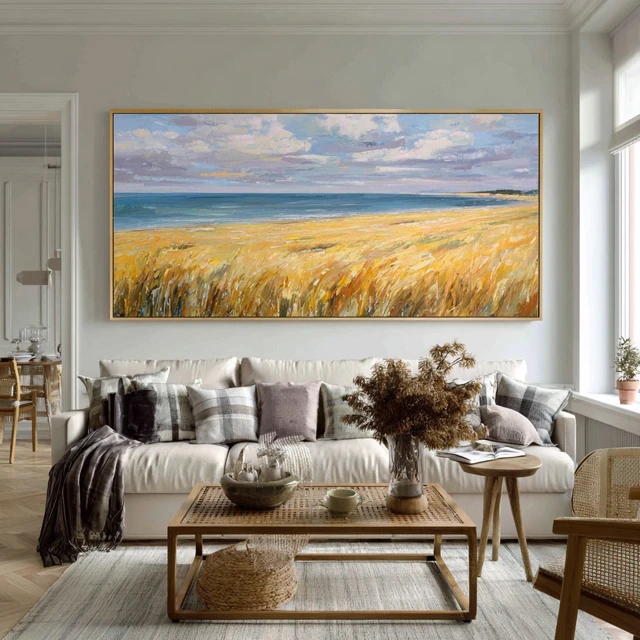 Golden Wheat Field Oil Painting Landscape Art