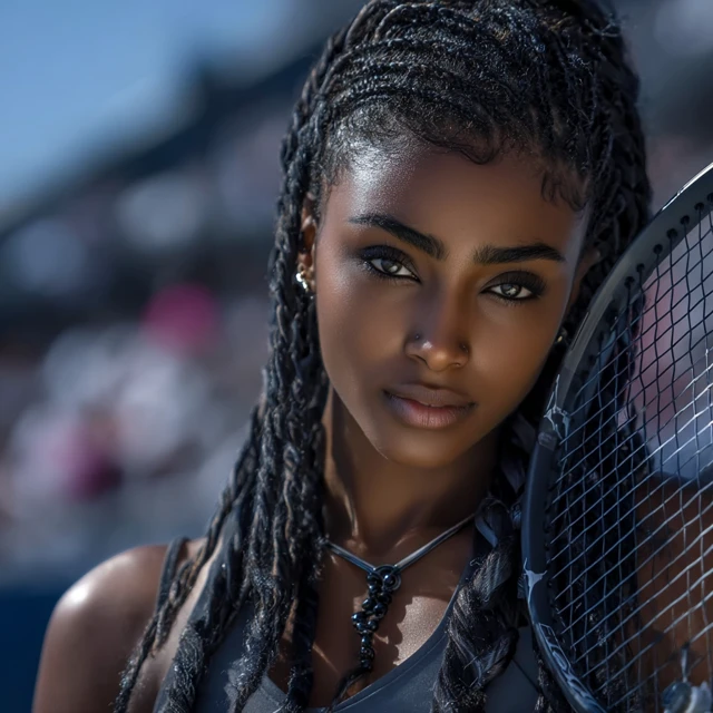 Black Tennis Player 18 Years Old Portrait