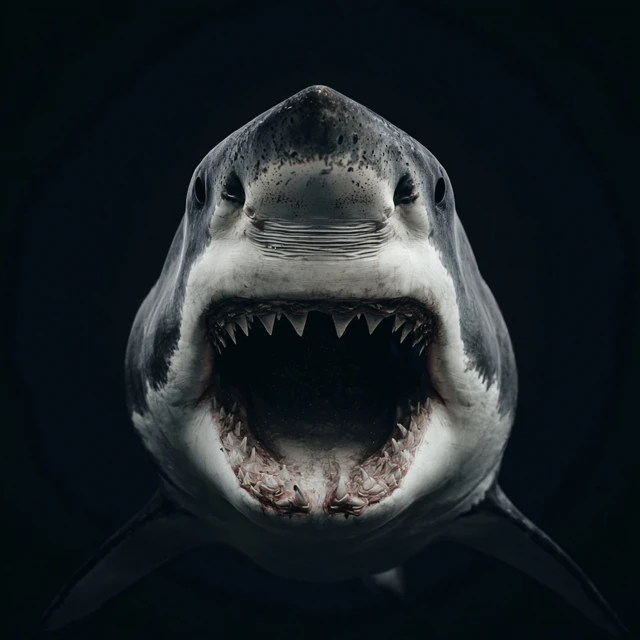 Great White Shark Terrifying Closeup