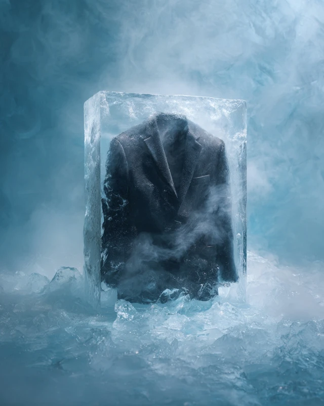 Frozen Blazer Surreal Icy Scene Fabric Texture