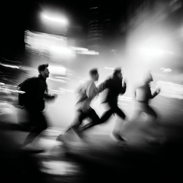 NYC Runners Night Motion Blur
