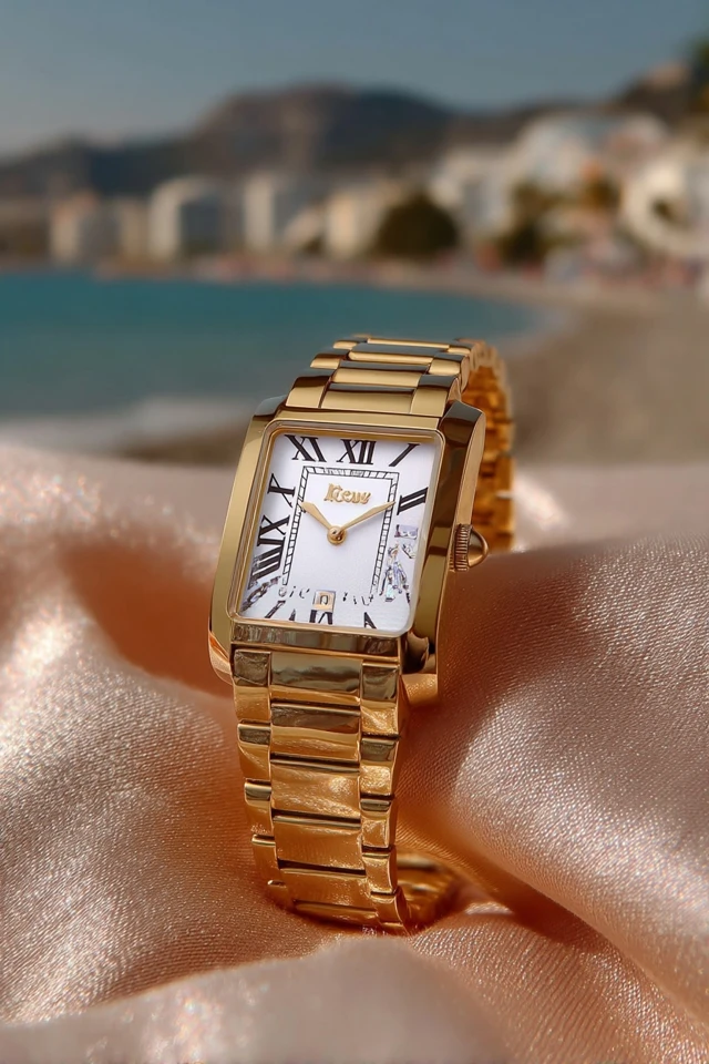 Golden Womens Watch Product Photography