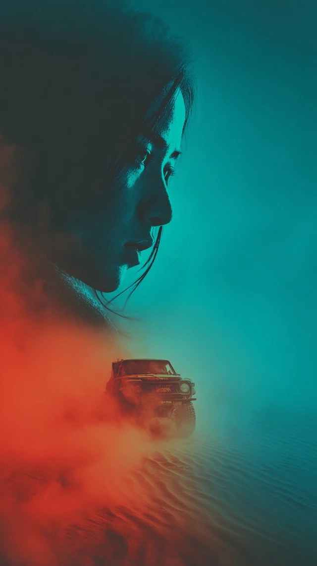 Desert Chase Dramatic Poster Art