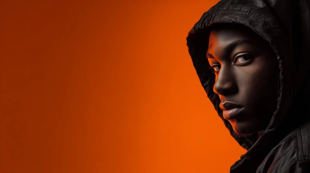 Young African Man Portrait with Dramatic Lighting