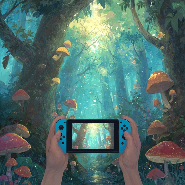 Nintendo Switch in a Magical Fairy Forest