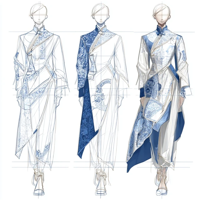 Chinese Fashion Design Porcelain Style Women&#039;&#039;s Clothing
