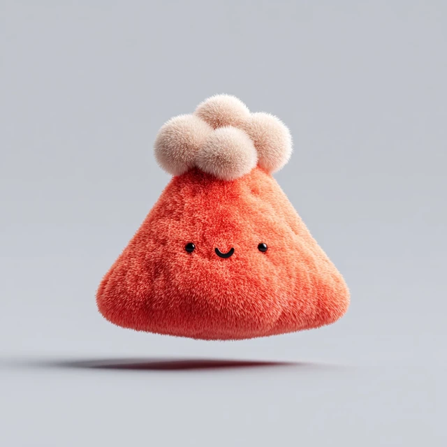 Cute Plush Volcano Illustration