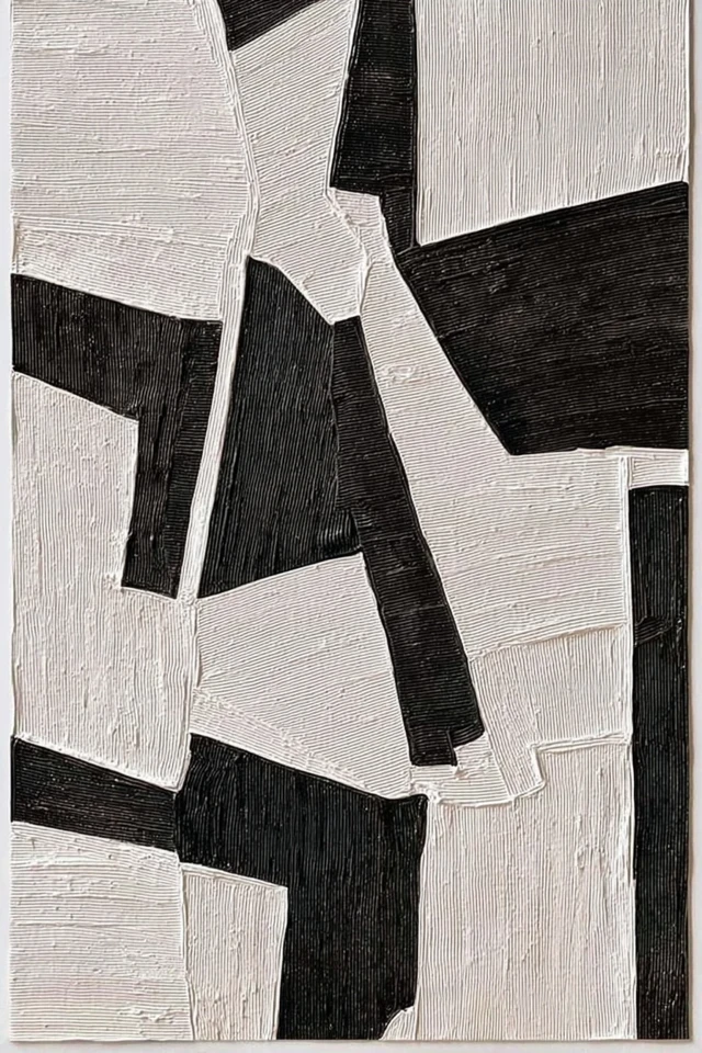 Abstract Black and White Geometric Art