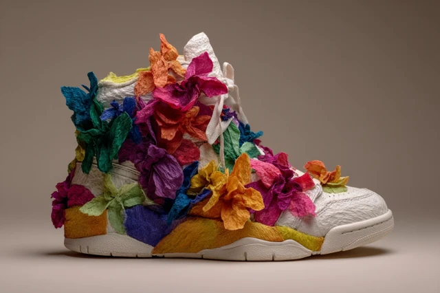 Floral Sneaker Art High Fashion Editorial