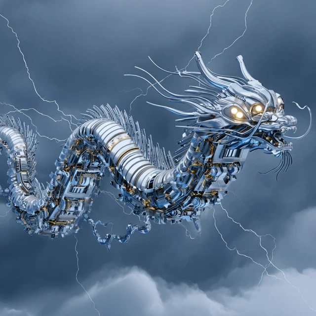 Futuristic Mechanical Vietnamese Dragon Ly Dynasty