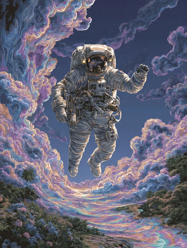 Astronaut in Space Fantasy Art