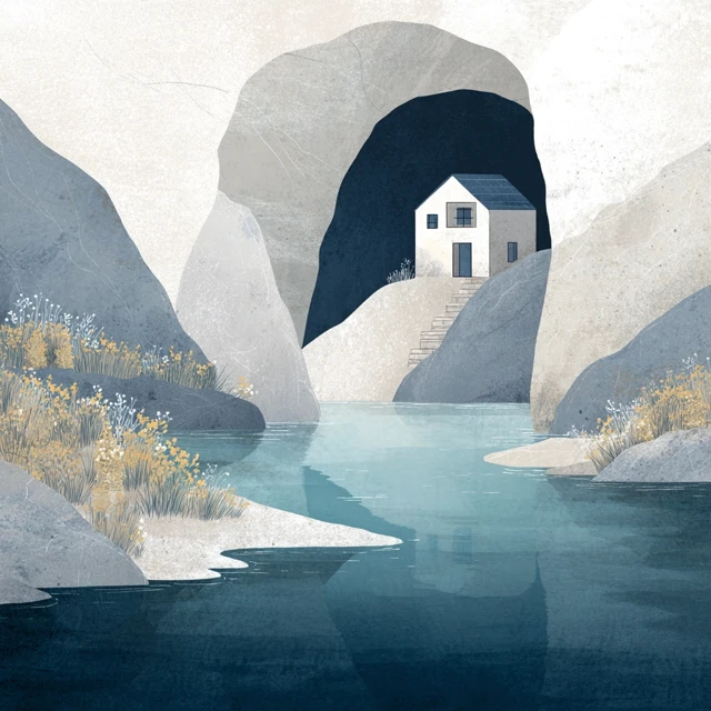Cave House Illustration by Isabelle Arsenault