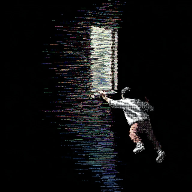 Pixelated Person Throwing Disappointment Out Window