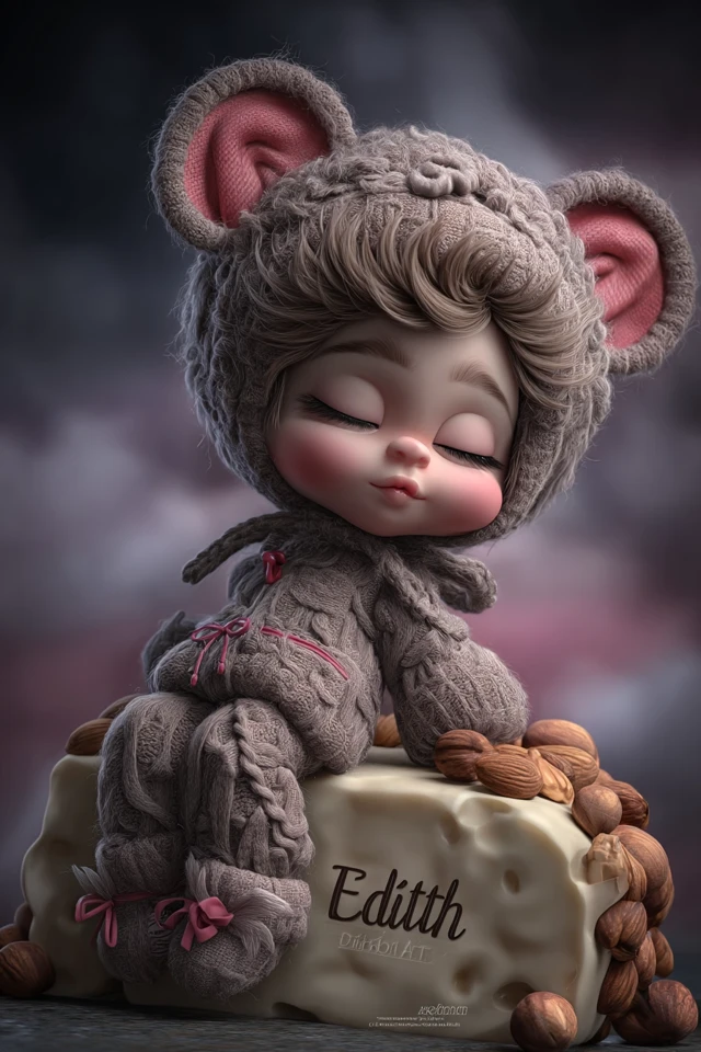 Newborn Photography Backdrop Mouse Baby Cheese