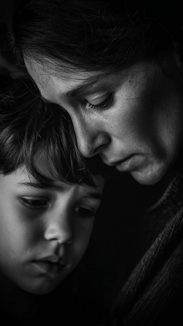 Autism Therapist Calming Child Portrait Black and White