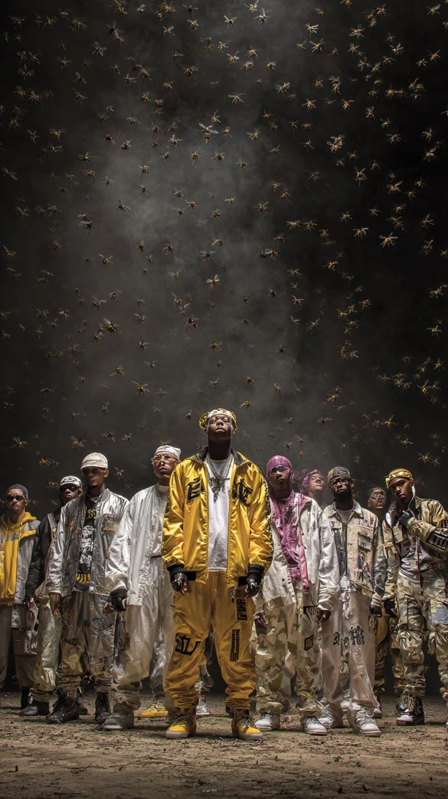 Hip Hop Group with Robotic Bees Art