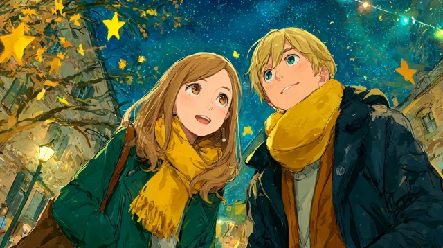 Anime College Couple Romantic Scene