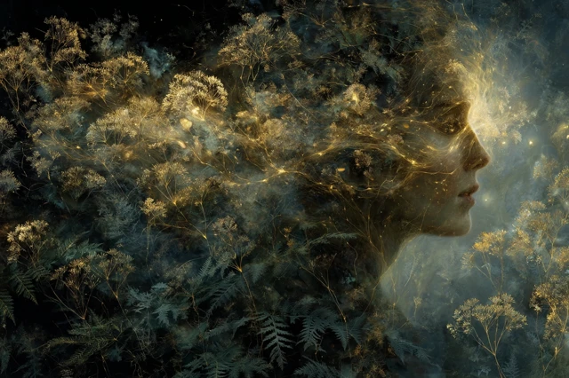 Surreal Oil Painting Feminine Force and Nature