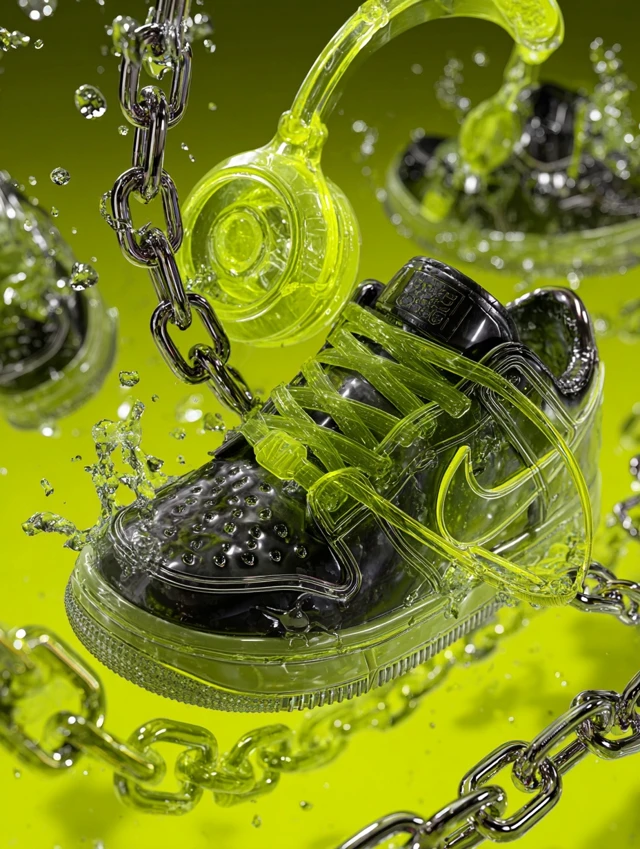 Surreal Hip Hop Still Life Chrome Sneakers And More