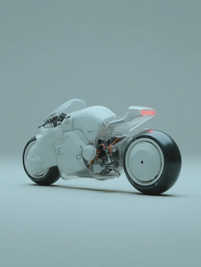 Y2K Translucent Motorcycle Product Design