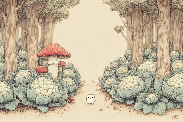 Brassica Forest Whimsical Illustration