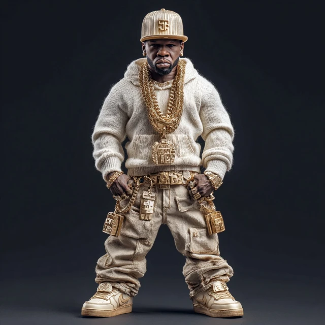 Golden 50 Cent Replica Toy Figure