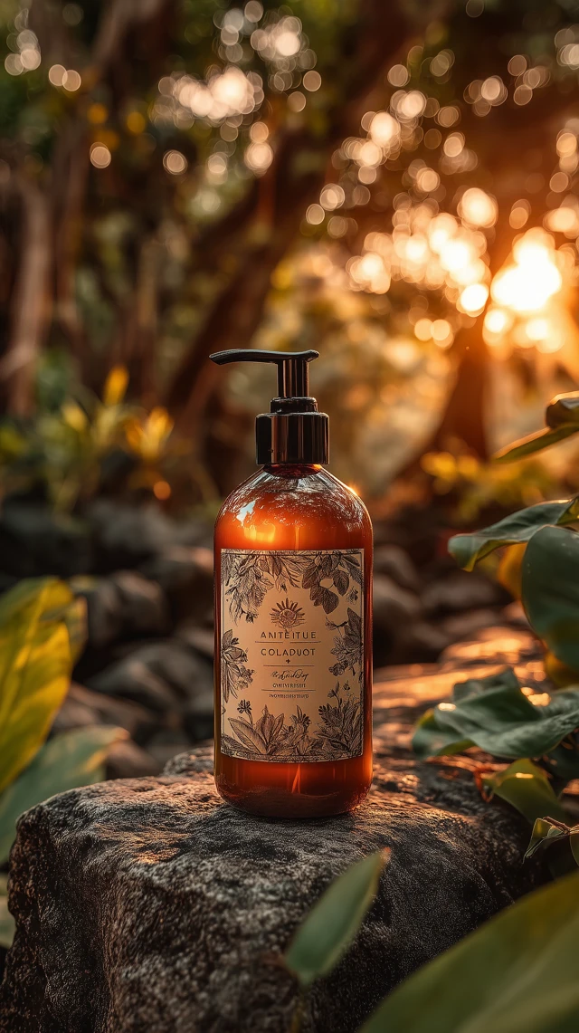 Luxurious Hand Cream in Jungle Sunset Setting