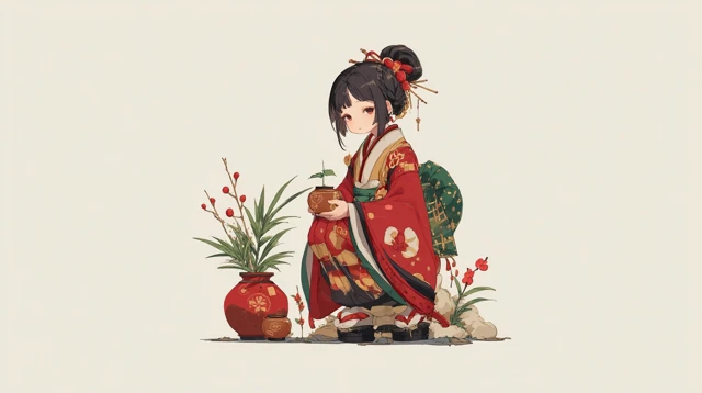 Anime Girl Kadomatsu Illustration