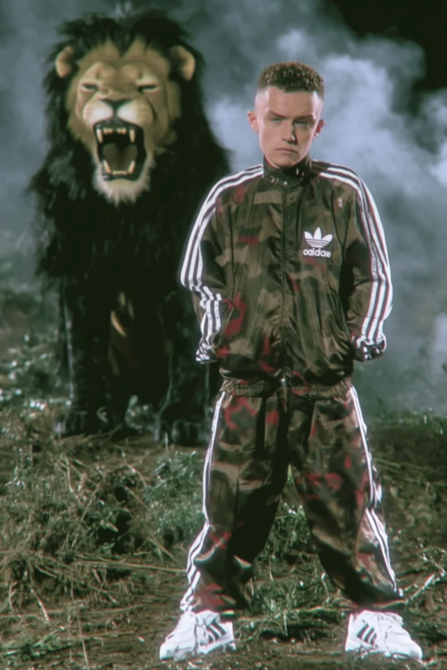 Vintage 90s Streetwear Lion in Jungle Ultra Realistic