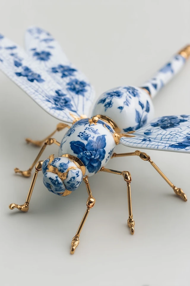 Porcelain Dragonfly Art Photography Macro Shot