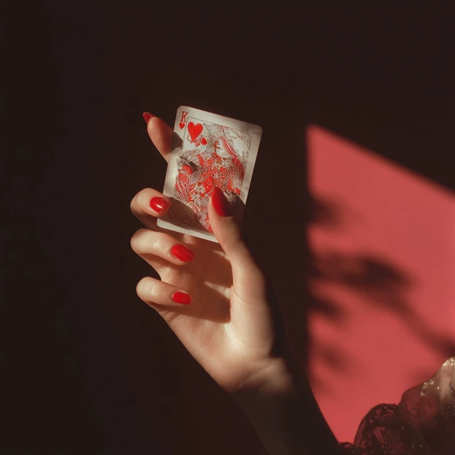 Female Hand Holding Playing Card Photography