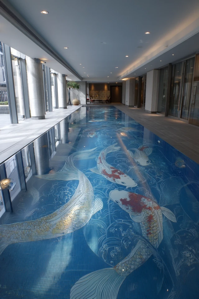 Japanese Koi Fish Pool Interior Design