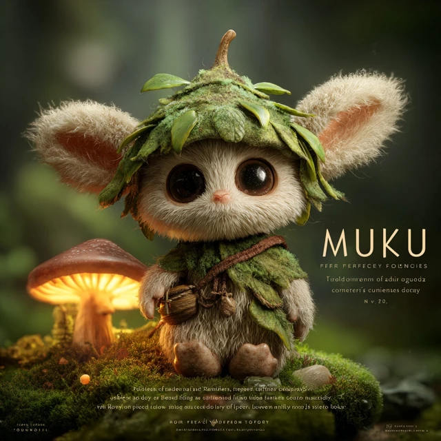 Cute Forest Spirit Muku 3D Toy Character Art
