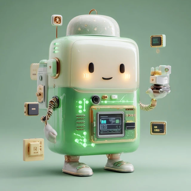Cute 3D Computing System Character