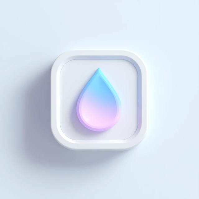 3D Water Drop Icon Pastel Minimalist Design