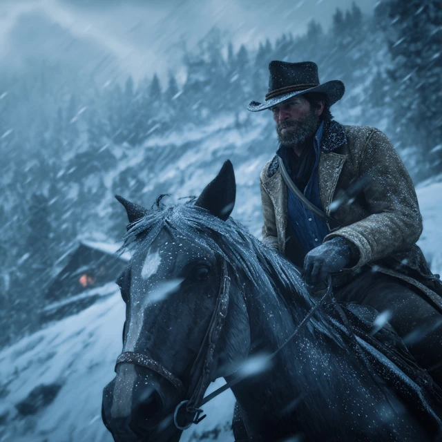 Arthur Morgan Winter Ride Red Dead Redemption 2