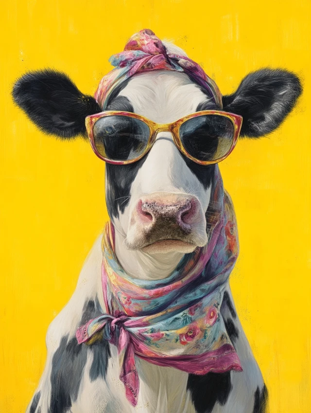 Cool Cow in Sunglasses Art Print