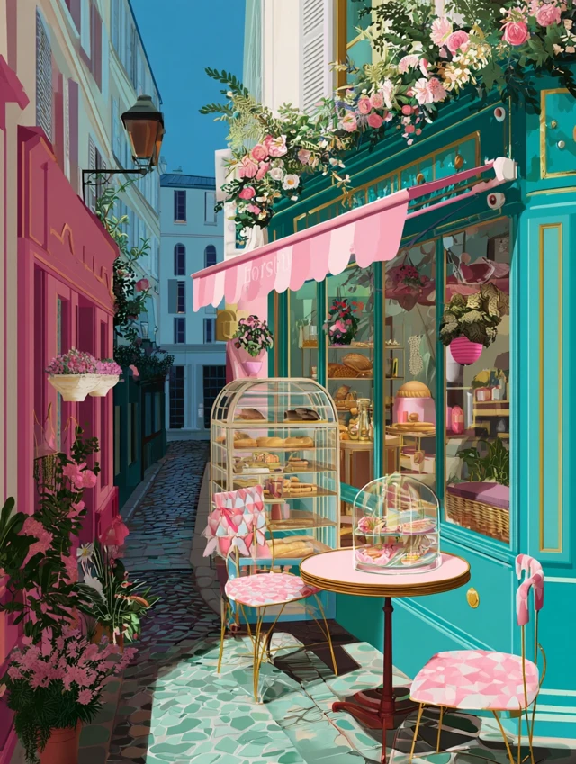 Paris Bakery Alley Daytime Sunshine