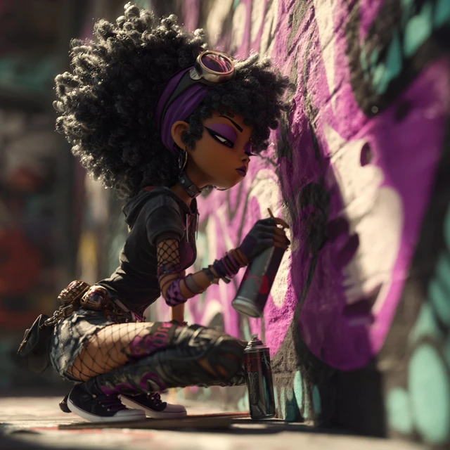 Cherbi Afro Latina Punk Steampunk Graffiti Artist