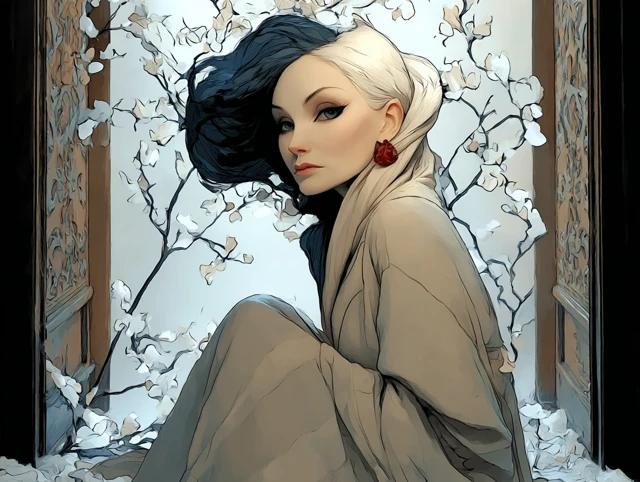 Midwinter Snow Weaver Portrait Illustration