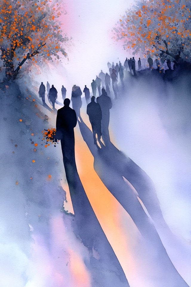 Watercolor Painting Offering Flowers Golden Light
