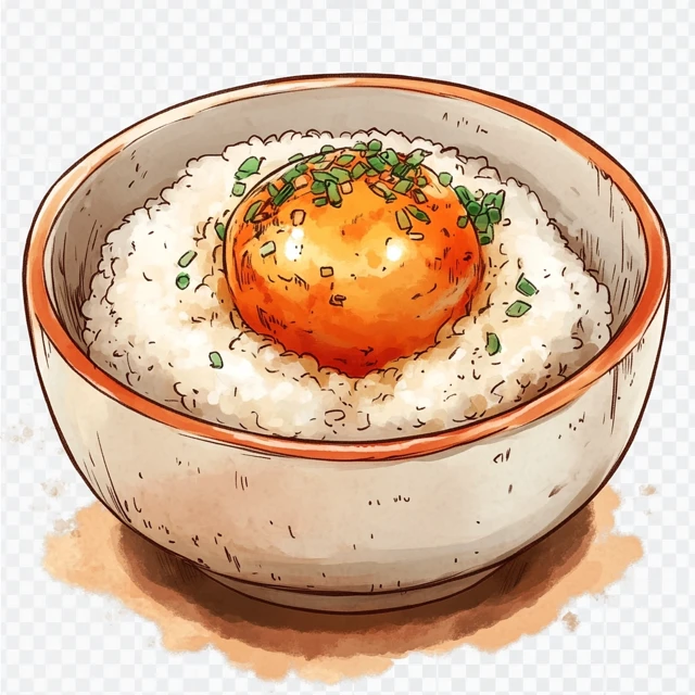 Mixed Rice Bowl App Icon in Manga Style