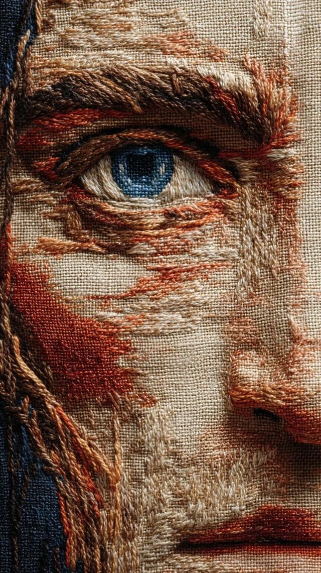 Christs Face Cross Stitch Embroidery Art