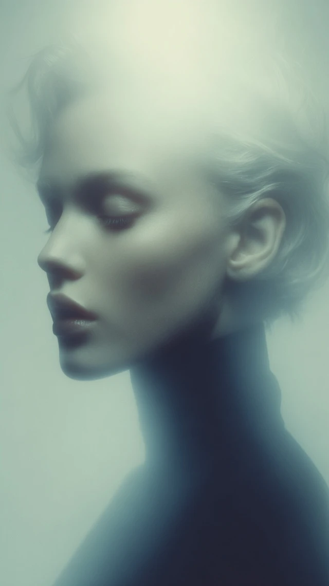 Ethereal Fashion Portrait Double Exposure