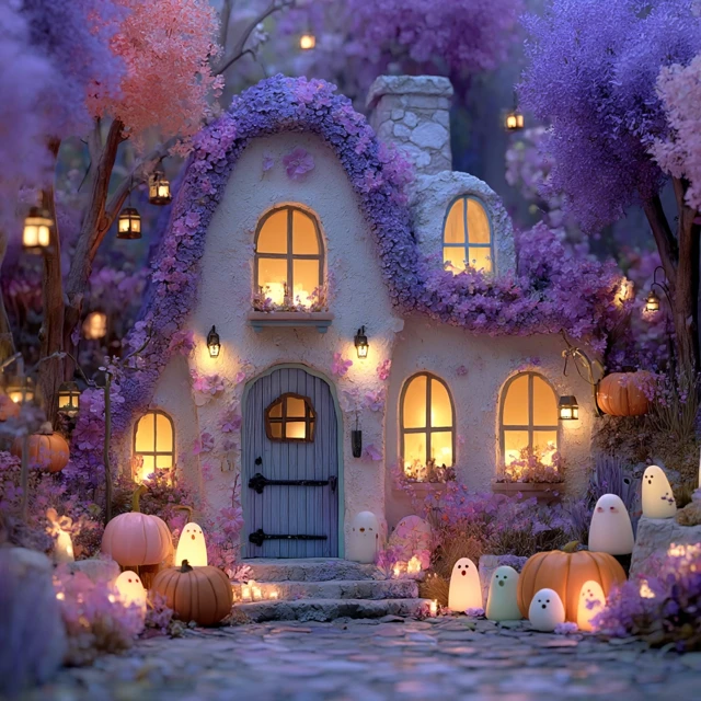 Halloween Fairytale Candy House Pastel Colors