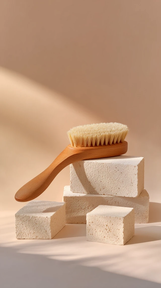 Wooden Body Brush Product Photoshoot Eco Friendly