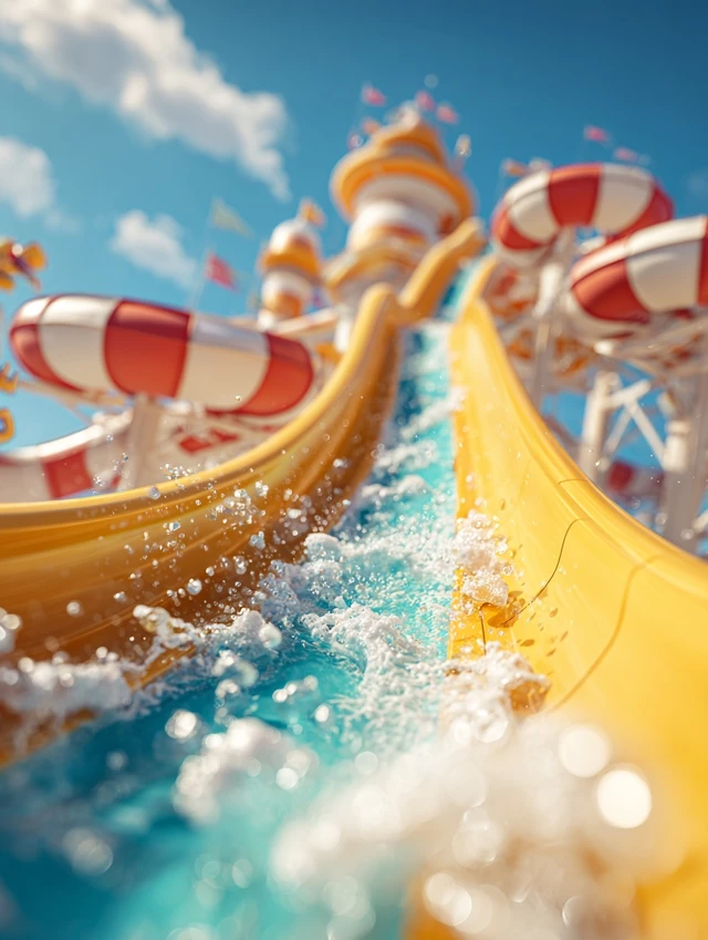 Water Slide Fun Cartoon Amusement Park