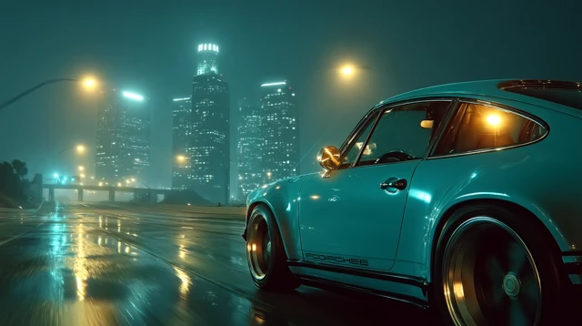 Porsche 911 Singer Neon Night Drive