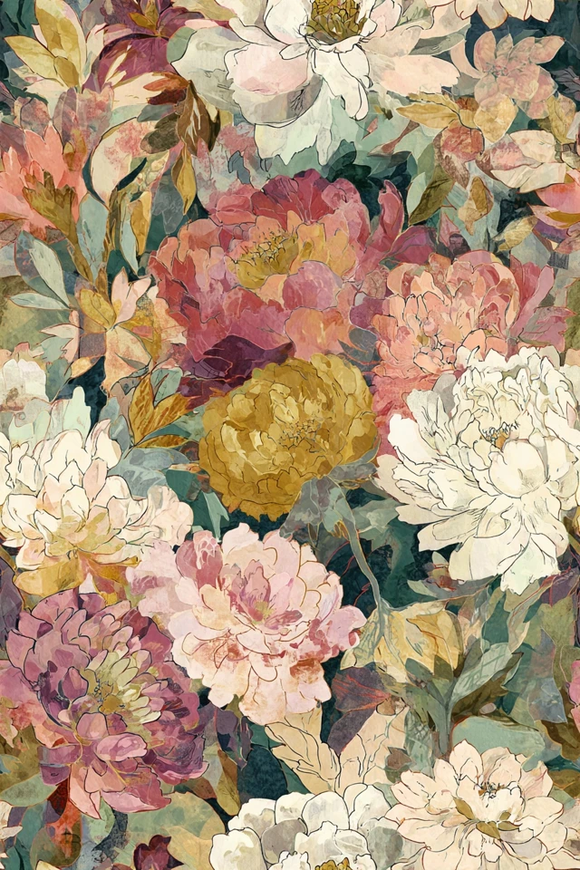 Abstract Floral Pattern Botanical Illustration